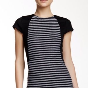 Striped Navy cap sleeve sheath